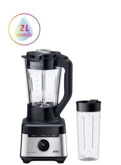 BRAUN Power Blender7 1400W 2L Glass Jug  10 Speeds Black 2 L 1400 W JB7551BK Black & Silver  - Image 1