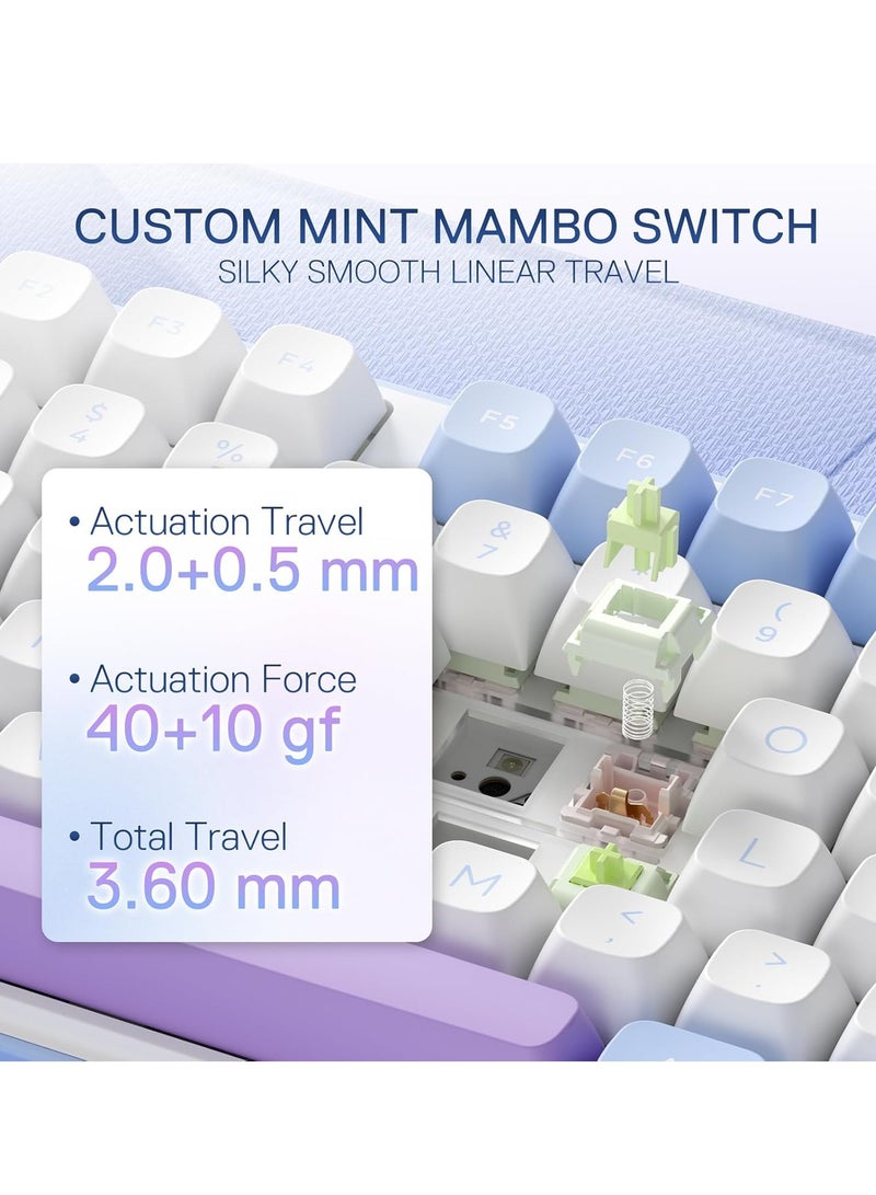 Gaming Keyboard K707 PRO - RGB  with 80% Wireless Gasket, 3 Modes and 87 Keys, TKL Mechanical Keyboard with Hot Swap Socket, PBT Round Keycaps and Noise Damping