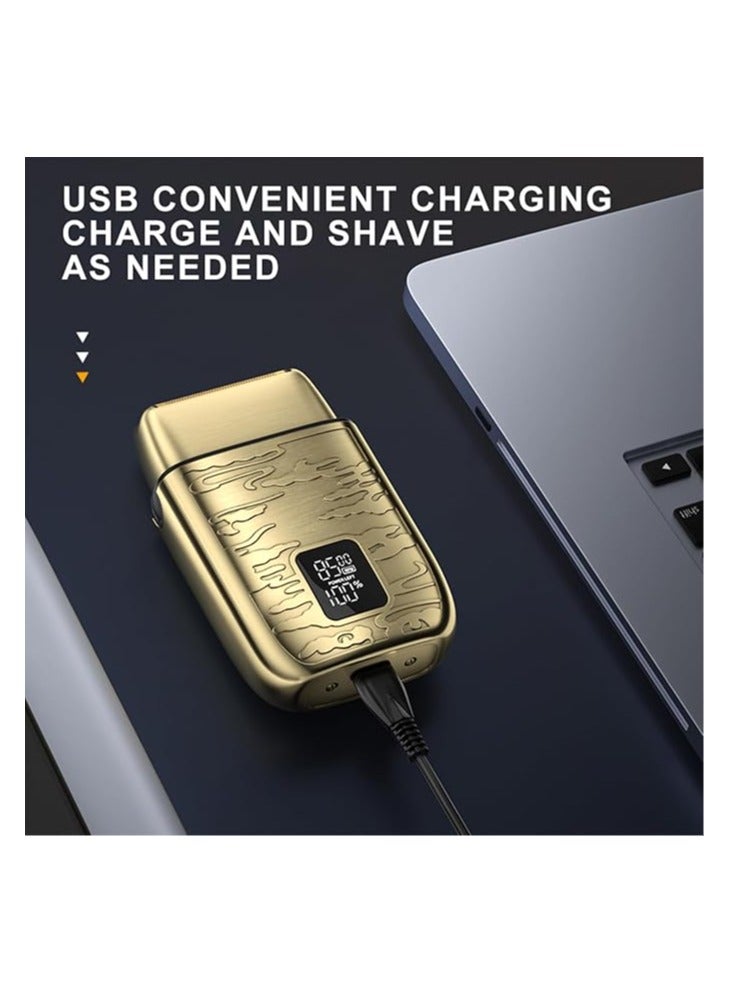Kemei Electric Razor for Men, 3-Speeds Foil Shaver with Double Foil Bald Trimmer Crodless Electric Shaver, Barber Supplies, Mens Shaver, Bread Trimmer, KM-870 Yellow - Image 2