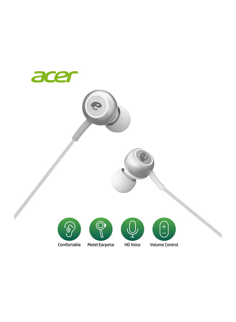 Acer Wired stereo Type-C headphone, Pure Bass, Tangle Free, Comfy Wear compatible for iPhone 16/15 series Samsung S24/23 ultra series, White White - Image 2