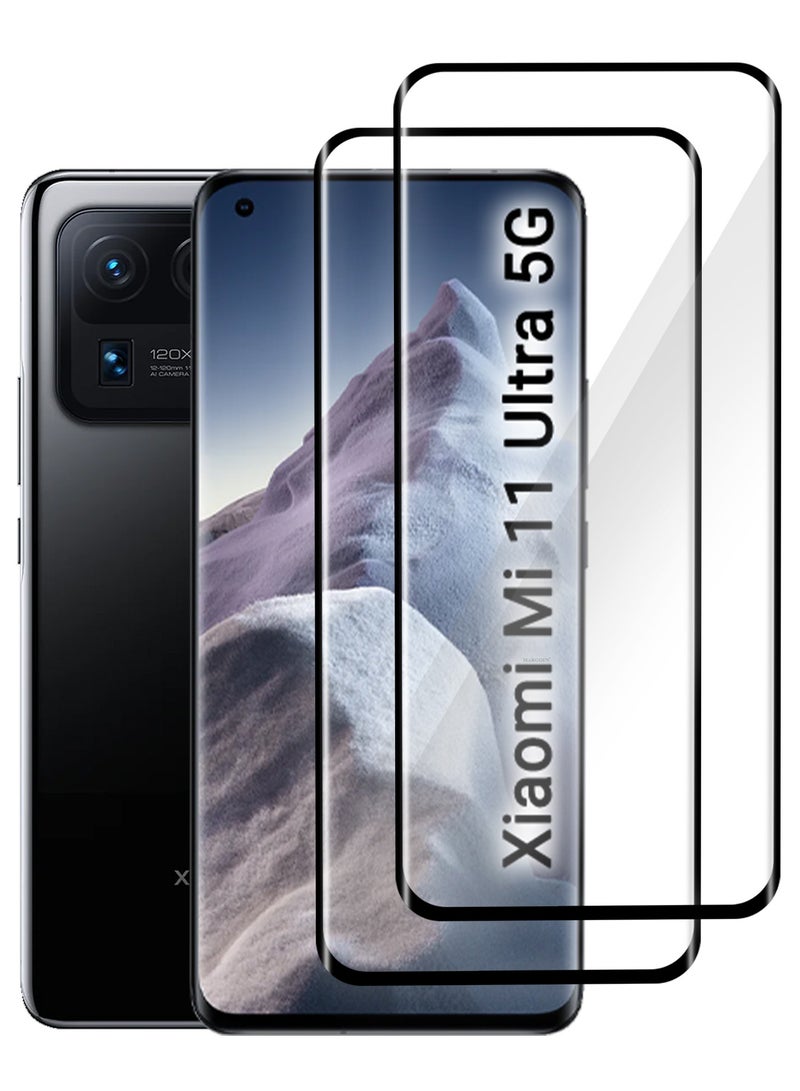 MARGOUN (For Xiaomi Mi 11 Ultra 5G) 2Pack,Premium Tempered Glass Screen Protector Anti Buble Anti Scratch Side Black  - Image 5