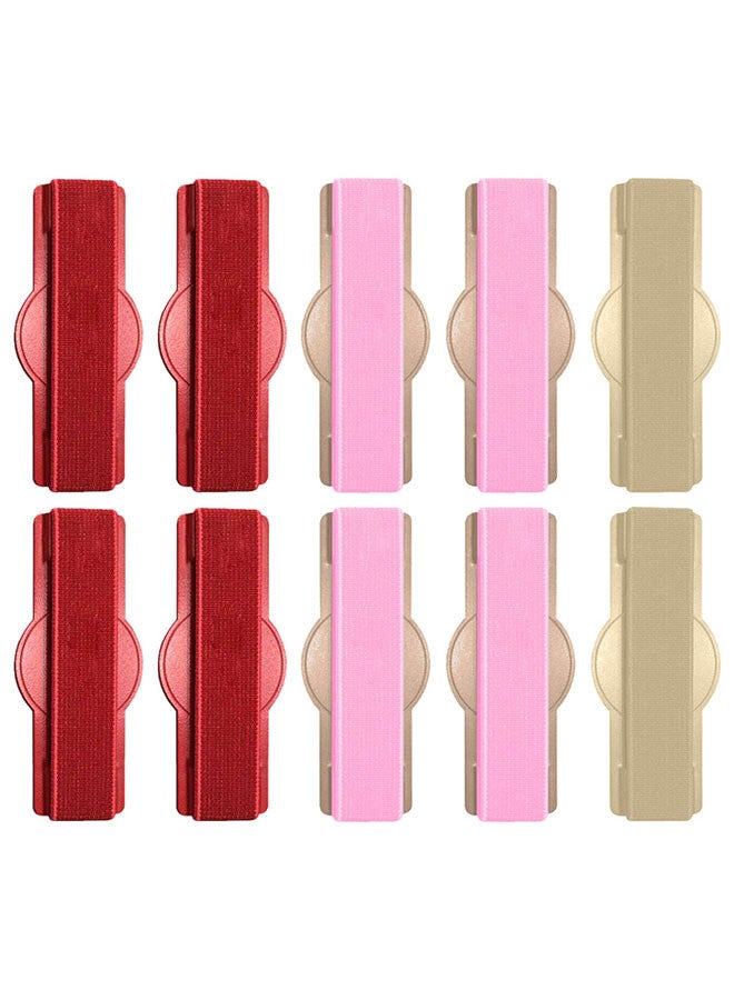 MARGOUN 10Pakcs, Finger Grip Phone Holder - Compact and Ergonomic Design Anti Slip Mobile Phone Back Grip Holder Pink Red Gold  - Image 2
