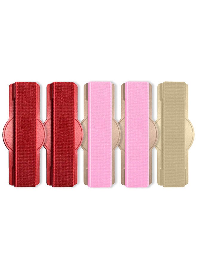 MARGOUN 5Packs, Finger Grip Phone Holder - Compact and Ergonomic Design Anti Slip Mobile Phone Back Grip Holder / Pink Red Gold-5  - Image 2