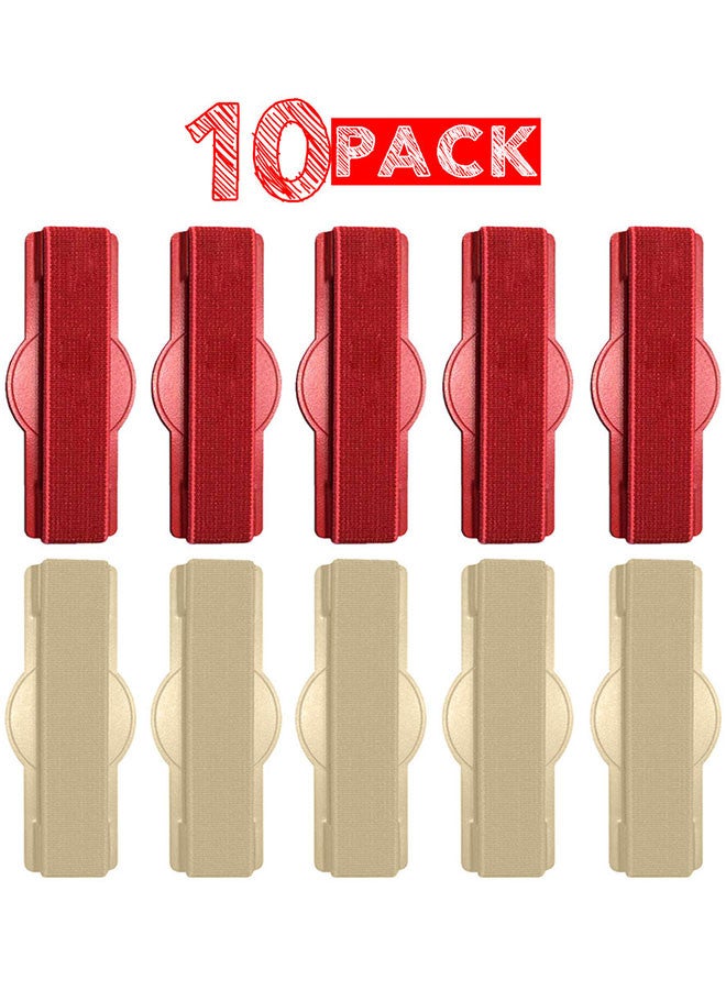 MARGOUN 10Pakcs, Finger Grip Phone Holder - Compact and Ergonomic Design Anti Slip Mobile Phone Back Grip Holder Red Gold  - Image 1