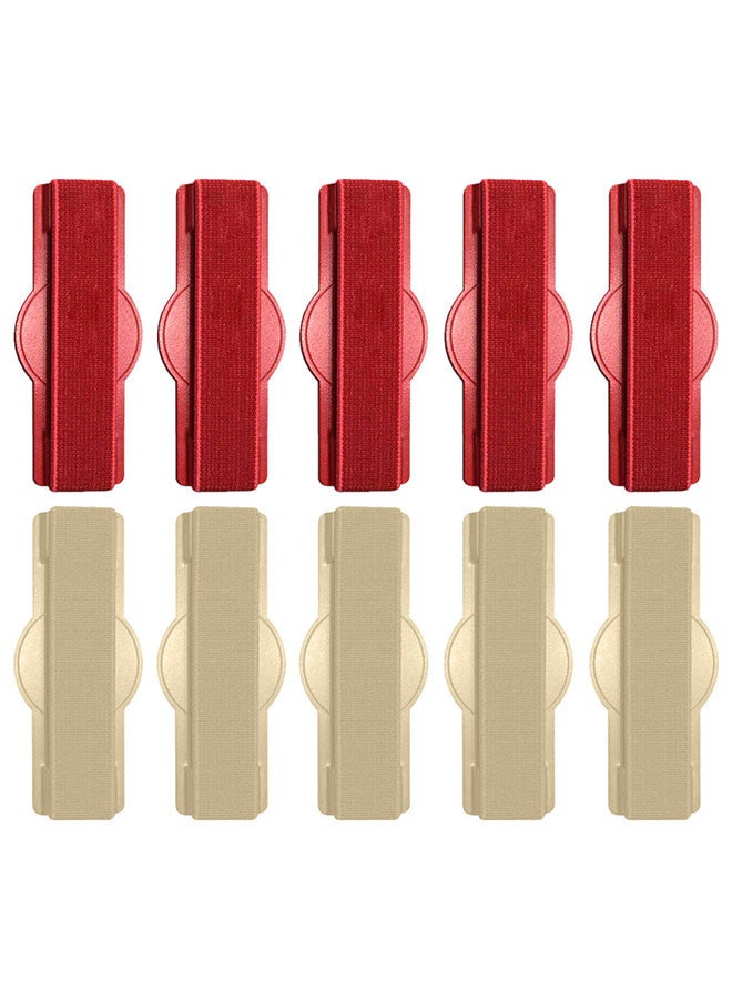 MARGOUN 10Pakcs, Finger Grip Phone Holder - Compact and Ergonomic Design Anti Slip Mobile Phone Back Grip Holder Red Gold  - Image 2