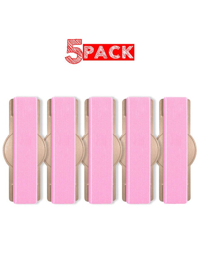 MARGOUN 5Packs, Finger Grip Phone Holder - Compact and Ergonomic Design Anti Slip Mobile Phone Back Grip Holder Pink-5 - Image 1