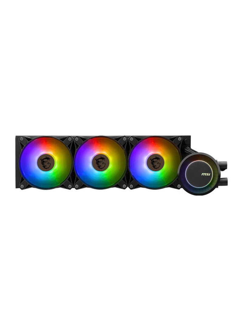MSI MAG Coreliquid E360 Liquid CPU Cooler, 360mm Radiator, 3x Fans Included, 75.04 CFM Fan Airflow, 3000 RPM Pump Speed, Fluid Dynamic Bearing, 306-7ZW6E17-C24 Black  - Image 1