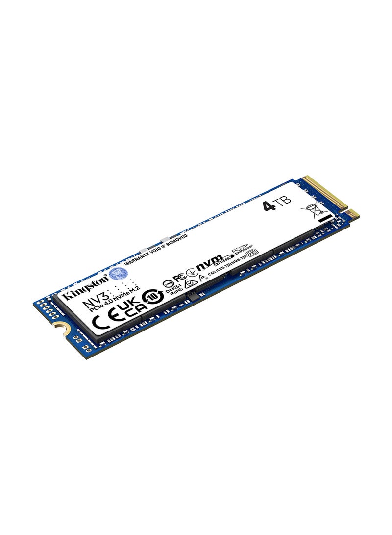 كينغستون NV3 4TB M.2 2280 NVMe Internal SSD, Up to 6000MB/s Read, 5000MB/s Write Speed, Gen 4.0x4 NVMe PCIe, 2.17G Vibration Operating, 1280TBW | SNV3S/4000G 4 TB  - Image 2