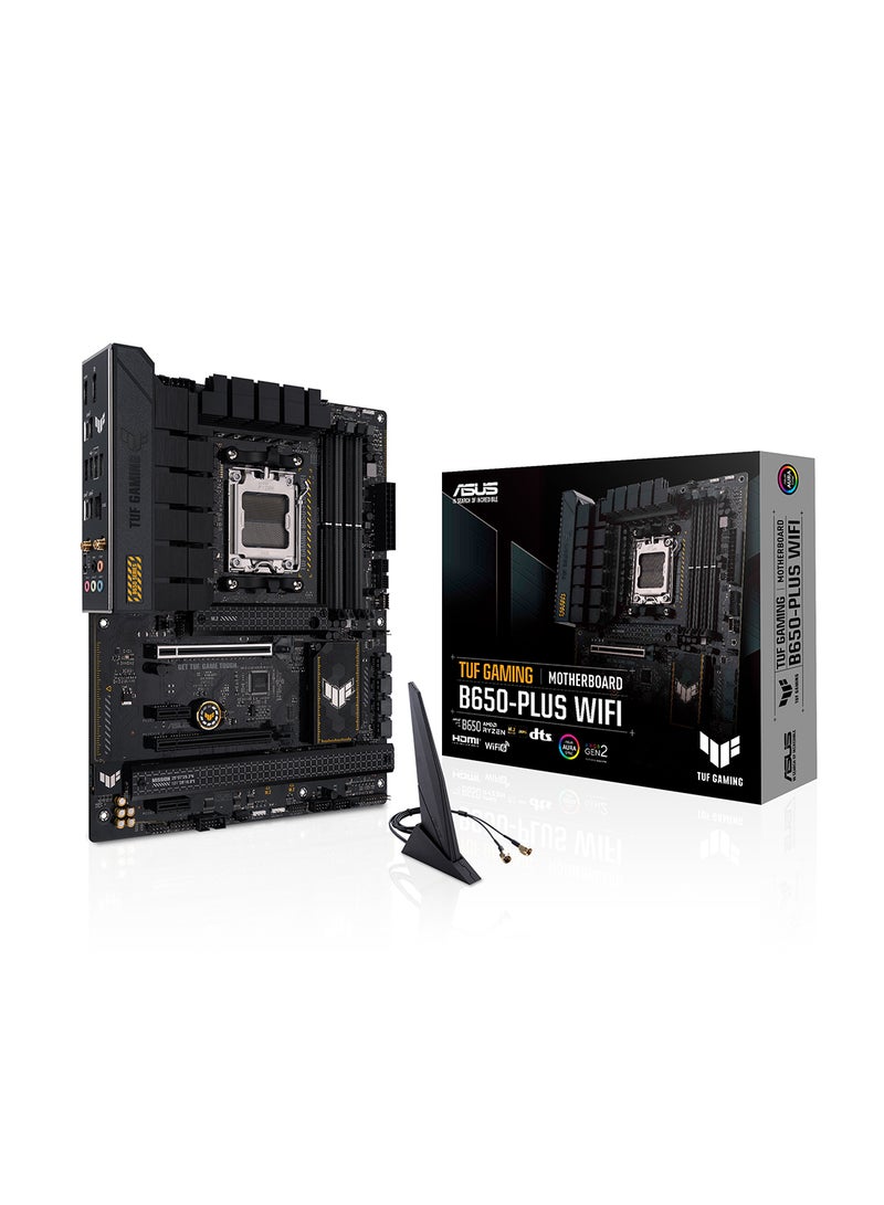أسوس Tuf Gaming B650-Plus Wifi DDR5 ATX Motherboard, AMD Socket AM5, B650 Chipset, 2.5Gb Ethernet, Bluetooth, WiFi 6E 6GHz, Max 128GB 4xDIMM Memory, PCIe 4.0x16, 3xM.2 Slot | 90MB1BZ0-M0EAY0 Black  - Image 4