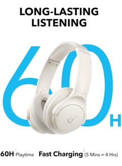 Soundcore Q11i Wireless Over-Ear Bluetooth Headphones by Anker, Deep Bass, 60H Playtime, Hi-Res Audio, Detachable Ear Cushions, Multipoint Connection White  - Image 4