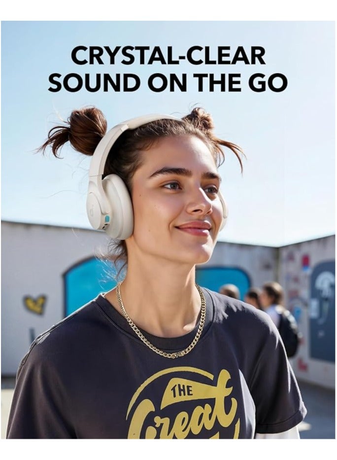 Soundcore - Q11i Wireless Over-Ear Bluetooth Headphones by Anker, Deep Bass, 60H Playtime, Hi-Res Audio, Detachable Ear Cushions, Multipoint Connection White - Image 1