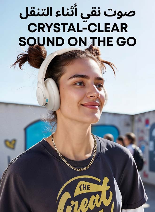 Q11i Wireless Over-Ear Bluetooth Headphones by Anker, Deep Bass, 60H Playtime, Hi-Res Audio, Detachable Ear Cushions, Multipoint Connection White