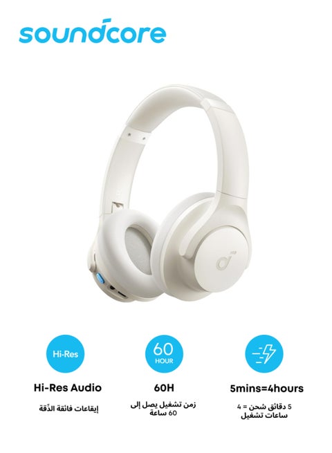 Soundcore Q11i Wireless Over-Ear Bluetooth Headphones by Anker, Deep Bass,  60H Playtime, Hi-Res Audio, Detachable Ear Cushions, Multipoint Connection  White | Best Price Egypt | Cairo, Giza