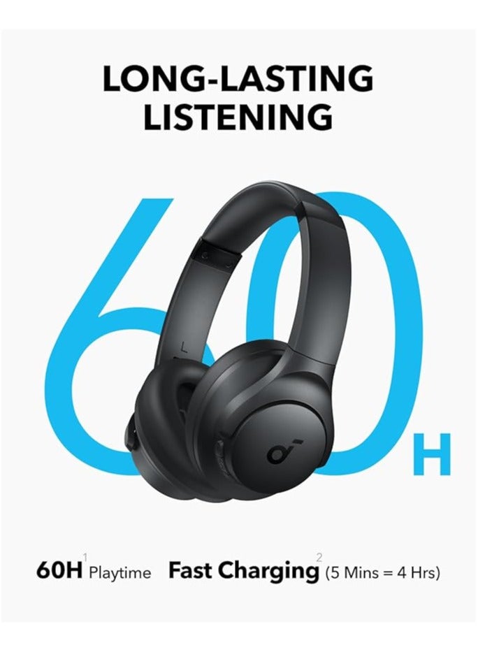 Soundcore - Q11i Wireless Over-Ear Bluetooth Headphones by Anker, Deep Bass, 60H Playtime, Hi-Res Audio, Detachable Ear Cushions, Multipoint Connection Dark Grey - Image 1