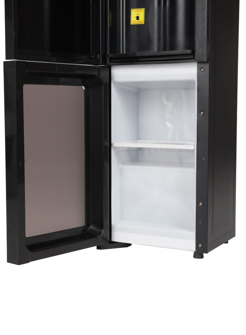 Olsenmark - Water Dispenser with Cabinet and Glass Front Panel Door- Hot and Cold Function, 2 Taps 3L Cooling and 1L Heating Tanks, Stainless Steel Tank, Silicone Water Outlet Pipe Perfect for Home, School, Apartments, Office, 2 Year Warranty OMWD1906 Silver - Image 1