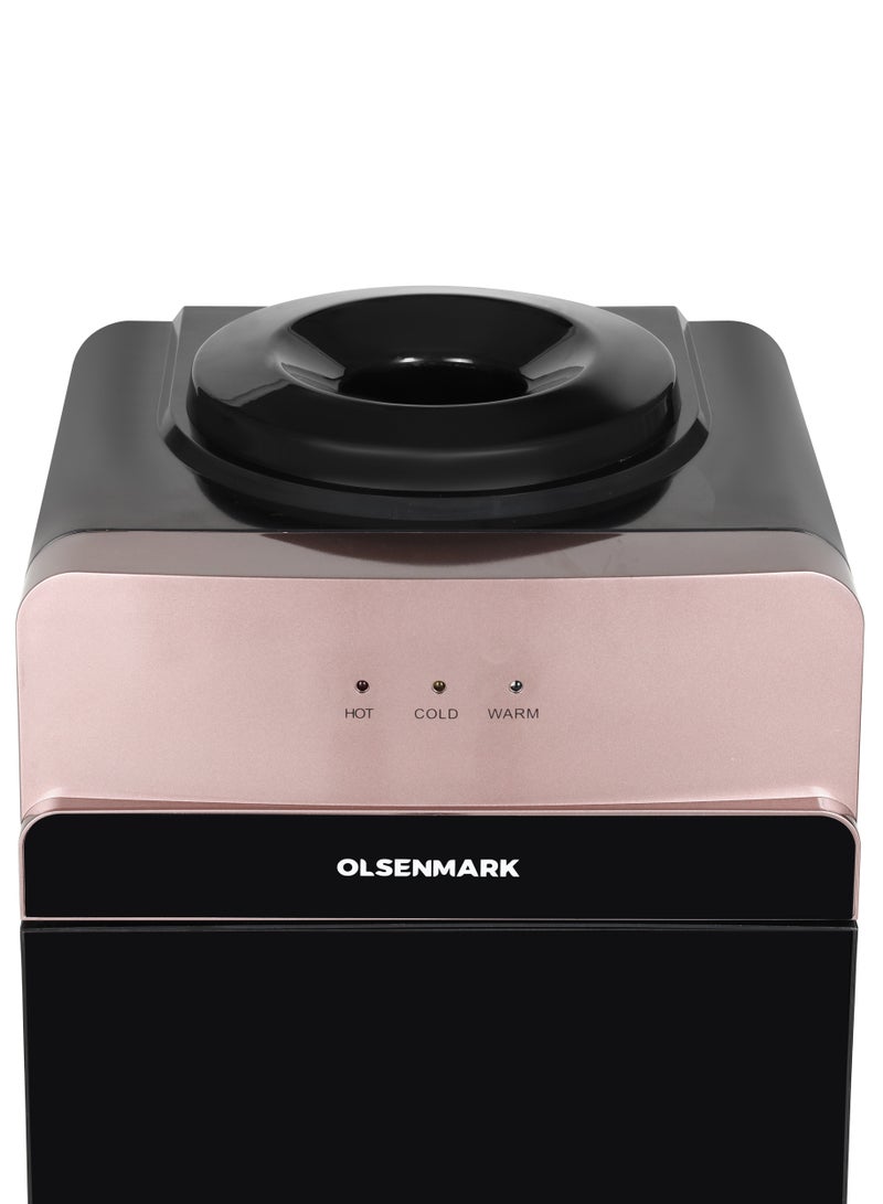 Olsenmark - Water Dispenser with Cabinet and Glass Front Panel Door- Hot and Cold Function, 2 Taps 3L Cooling and 1L Heating Tanks, Stainless Steel Tank, Silicone Water Outlet Pipe Perfect for Home, School, Apartments, Office, 2 Year Warranty OMWD1906 Silver - Image 1