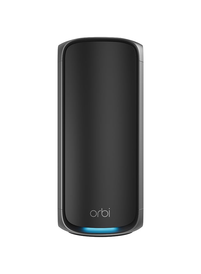 NETGEAR - ORBI 970 SERIES QUAD-BAND WIFI 7 MESH ADD-ON SATELLITE - Works with Existing 970 Series Mesh System or Router - Adds Coverage up to 3,300 sq. ft. - BE27000 802.11be – Satellite Black - Image 1