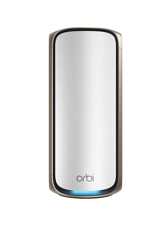 NETGEAR - ORBI 970 SERIES QUAD-BAND WIFI 7 MESH ADD-ON SATELLITE - Works with Existing 970 Series Mesh System or Router - Adds Coverage up to 3,300 sq. ft. - BE27000 802.11be – Satellite White - Image 1