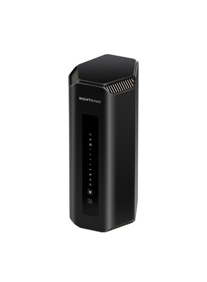 NETGEAR NIGHTHAWK WIFI 7 ROUTER BE19000 19GBPS WIRELESS SPEED – 10Gb Internet Port – Tri-Band Gigabit Gaming Router – Covers 3,500 sq. ft., 200 Devices – VPN, 6Ghz Band, 1–Year Armor Included Black  - Image 1