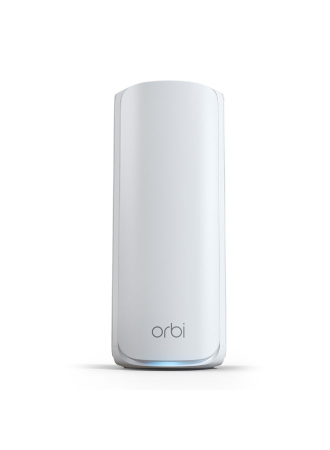 NETGEAR ORBI 770 SERIES TRI-BAND WIFI 7 MESH ADD-ON SATELLITE – Works with Orbi RBE772 and RBE773 – Adds Coverage up to 2,750 sq. ft. - BE11000 802.11be (up to 11Gbps) – Satellite White  - Image 1