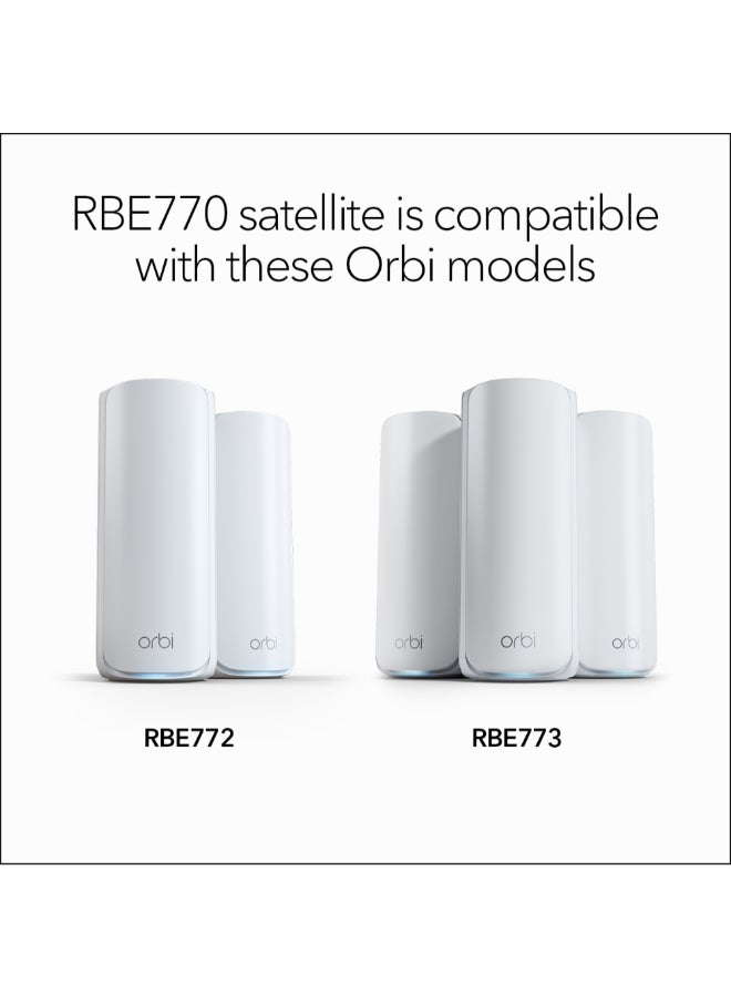 NETGEAR ORBI 770 SERIES TRI-BAND WIFI 7 MESH ADD-ON SATELLITE – Works with Orbi RBE772 and RBE773 – Adds Coverage up to 2,750 sq. ft. - BE11000 802.11be (up to 11Gbps) – Satellite White  - Image 4