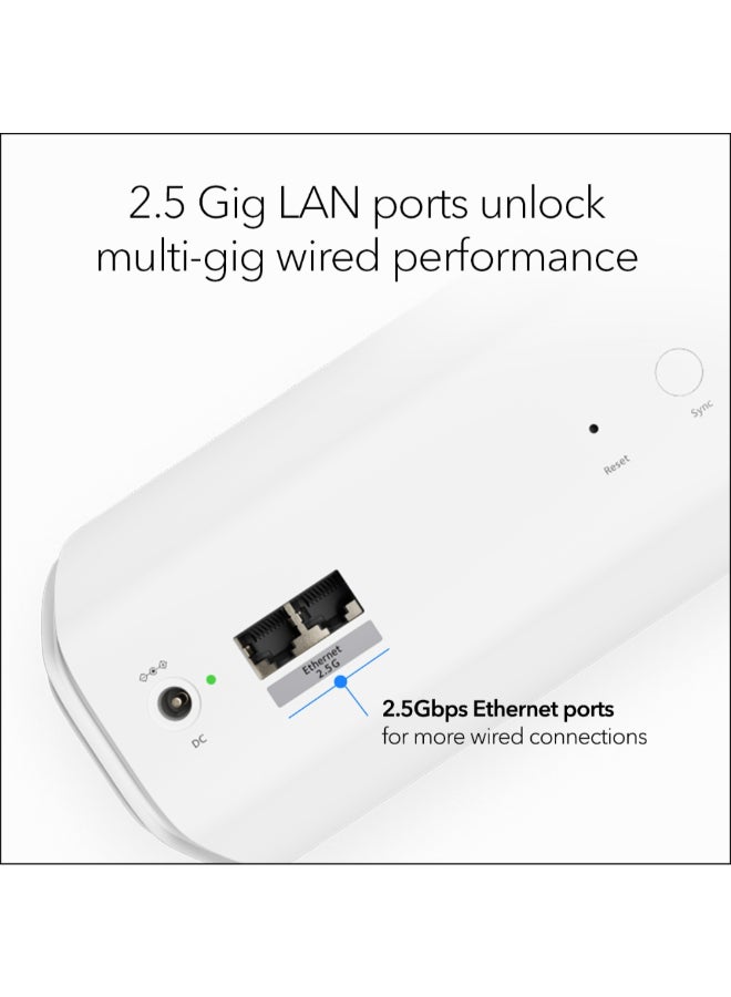 NETGEAR ORBI 770 SERIES TRI-BAND WIFI 7 MESH ADD-ON SATELLITE – Works with Orbi RBE772 and RBE773 – Adds Coverage up to 2,750 sq. ft. - BE11000 802.11be (up to 11Gbps) – Satellite White  - Image 5