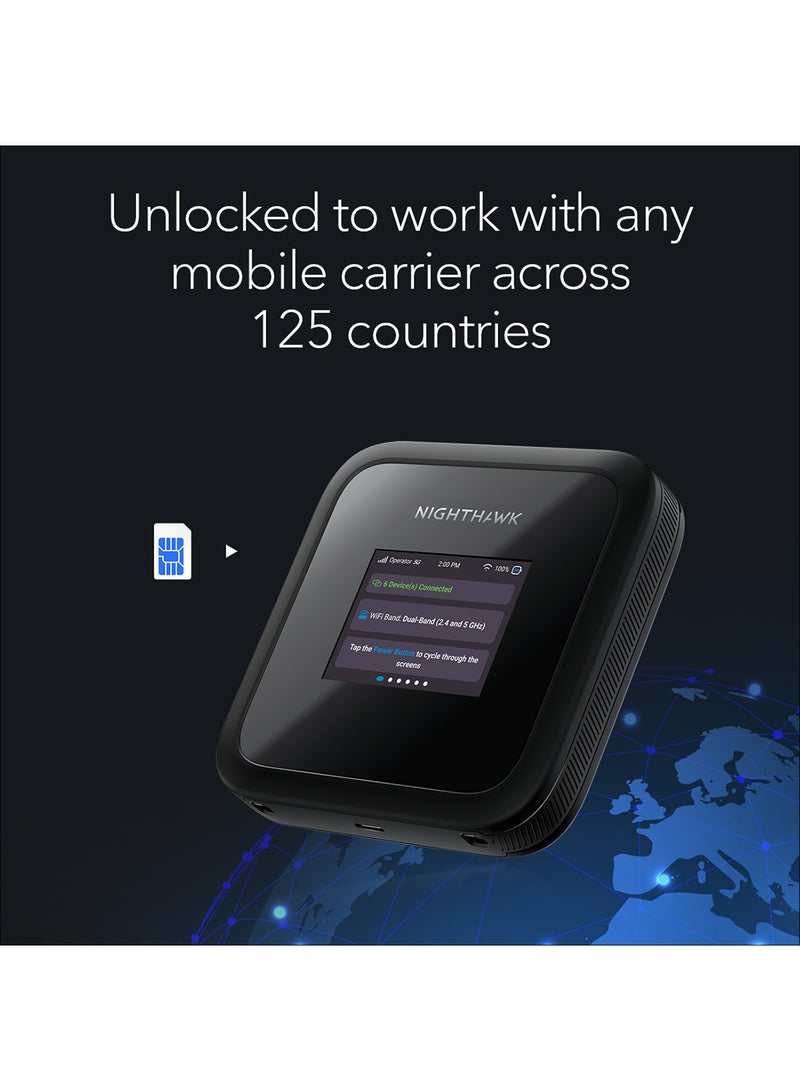 NETGEAR - NIGHTHAWK M3 5G ROUTER MOBILE HOTSPOT – Up to 2.5 Gbps Speed, High-Speed Portable WiFi for Home or Travel, Supports Multiple Devices Simultaneously, Ideal for Remote Work Black - Image 1