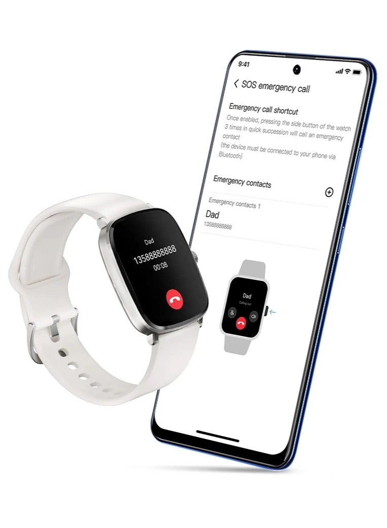 Haylou Smart Watch for Men Women,2.01" AMOLED Display Smartwatch with Bluetooth Call(Answer/Make),Two Straps,Fitness Tracker with 150 Sport Modes,IP68,Compatible with iOS and Android RS5 White - Image 3