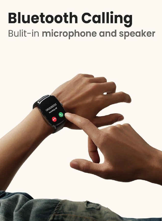 Smart Watch for Men Women,2.01" AMOLED Display Smartwatch with Bluetooth Call(Answer/Make),Two Straps,Fitness Tracker with 150 Sport Modes,IP68,Compatible with iOS and Android RS5 Black
