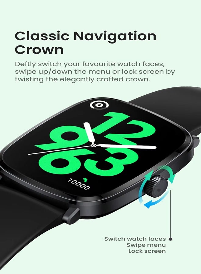 Smart Watch for Men Women,2.01" AMOLED Display Smartwatch with Bluetooth Call(Answer/Make),Two Straps,Fitness Tracker with 150 Sport Modes,IP68,Compatible with iOS and Android RS5 Black