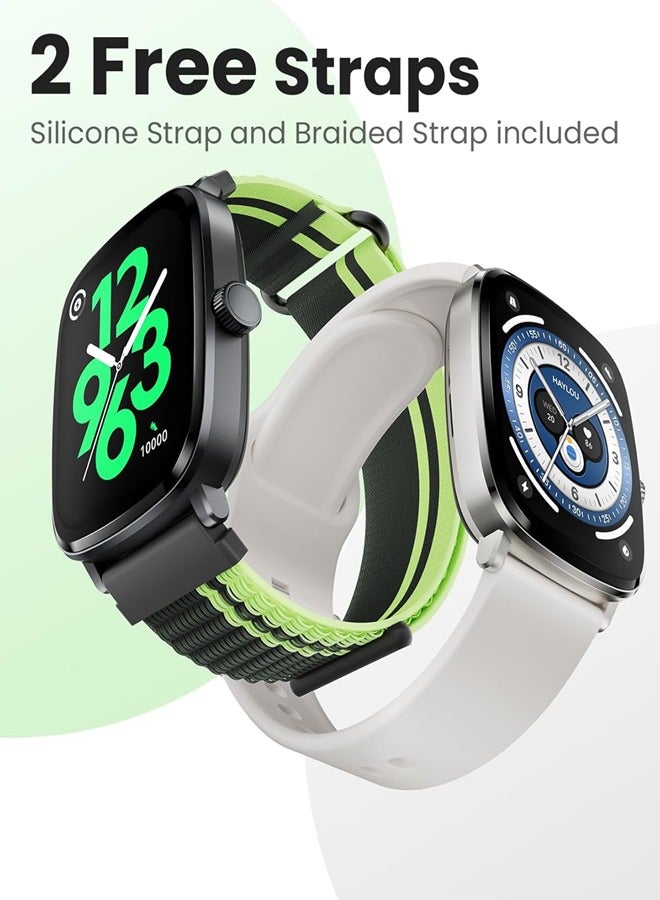 Smart Watch for Men Women,2.01" AMOLED Display Smartwatch with Bluetooth Call(Answer/Make),Two Straps,Fitness Tracker with 150 Sport Modes,IP68,Compatible with iOS and Android RS5 Black