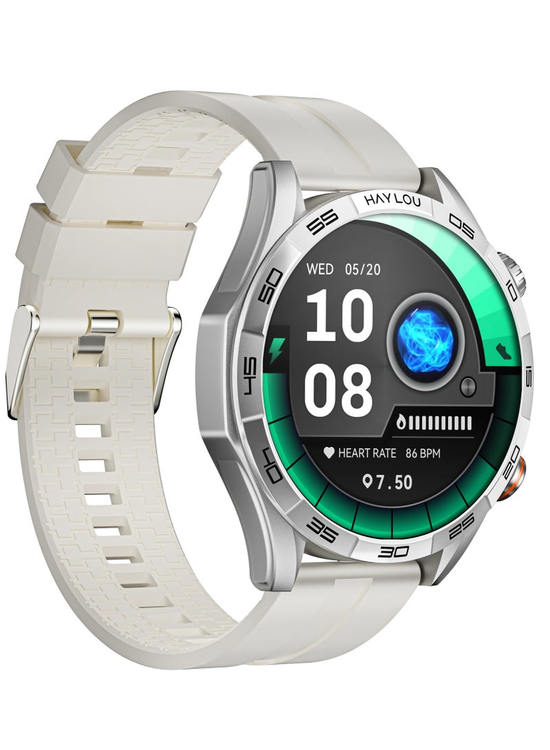 Haylou - Smartwatch 1.58 AMOLED Display, 15 Days Battery Life, Health and Fitness Tracking, Notifications Alerts, 100+ Sports Modes, Dynamic Watch Faces and Supports NFC Access Control SOLAR-5 Silver - Image 1