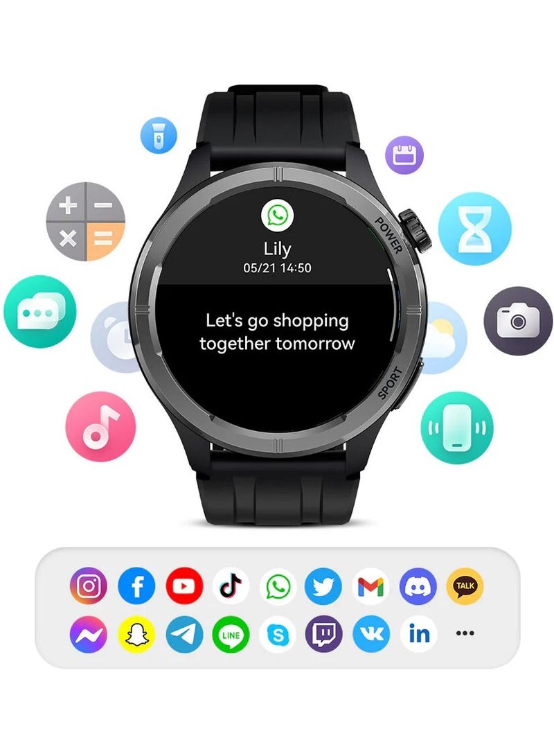 Haylou Smart Watch for Men, 1.53" HD Display, Smart Message Notifications, Health Monitoring, Bluetooth 5.3 Connection, 150+ Watch Faces, 127 Workout Modes and 7 Days Long Battery Life Solar Neo HF008 Black - Image 3