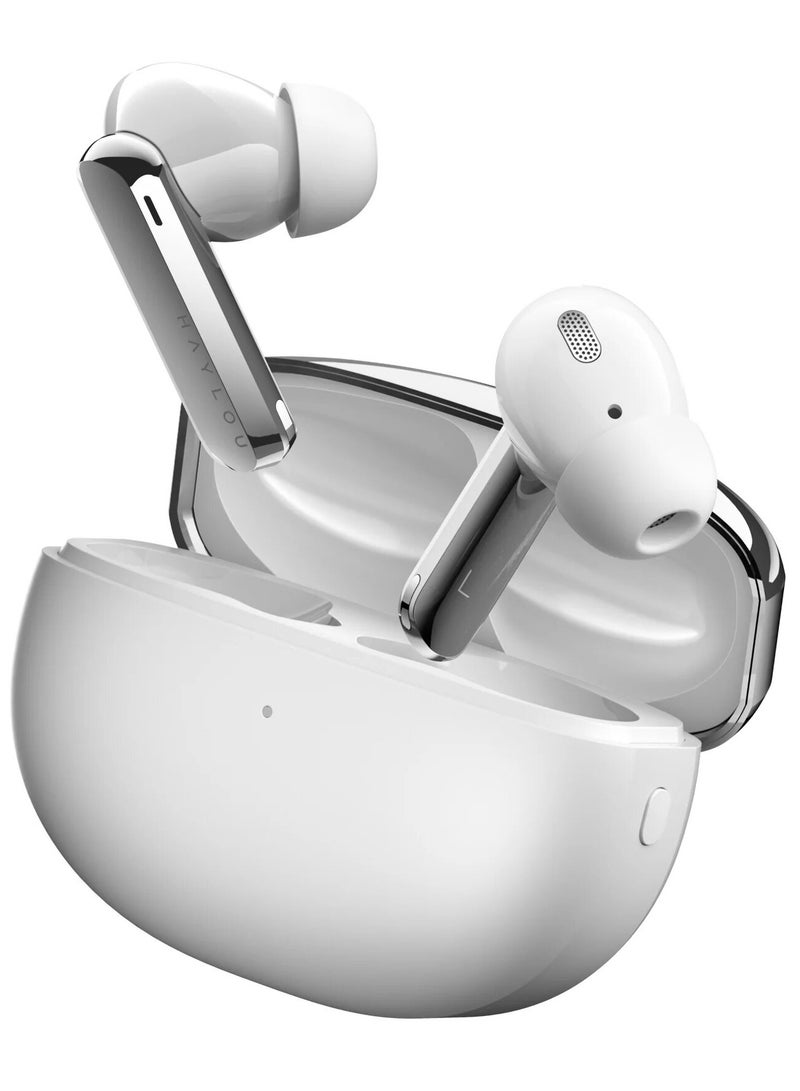 Haylou Wirless Earphone with Pure Hi-Fi Sound and Active Noise Cancellation, Clear Quality Call, Long Battery Life, 5.3 Bluetooth Stable Connection & Easily Switch Between Various Devices W1 ANC T007 Silver - Image 2