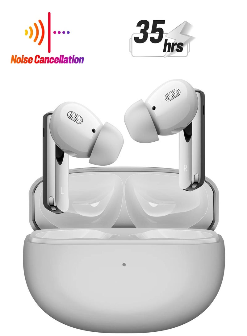 Haylou Wirless Earphone with Pure Hi-Fi Sound and Active Noise Cancellation, Clear Quality Call, Long Battery Life, 5.3 Bluetooth Stable Connection & Easily Switch Between Various Devices W1 ANC T007 Silver - Image 1