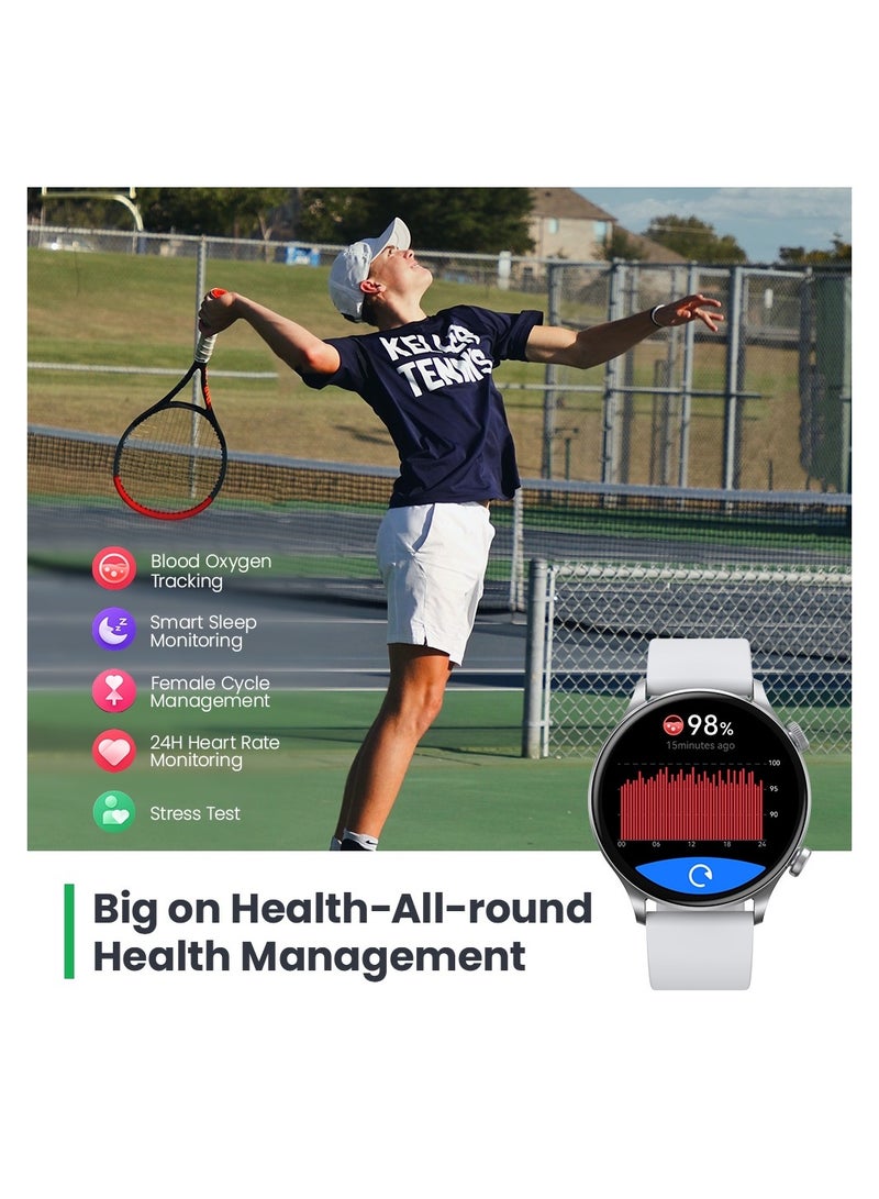 هايلو ساعة هيلو RT3 سولار بلس الذكية 1.43 بوصة AMOLED عرض مكالمات هاتفية بلوتوث 105 وضع رياضي مراقبة معدل ضربات القلب IP68 مقاومة للماء - Image 3