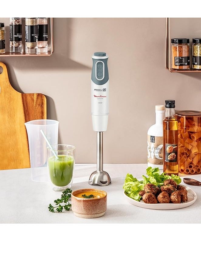 Moulinex Optichef Hand Blender 1000 Watts 12 Functions 500 ML Chopper DD6551EG White  - Image 2