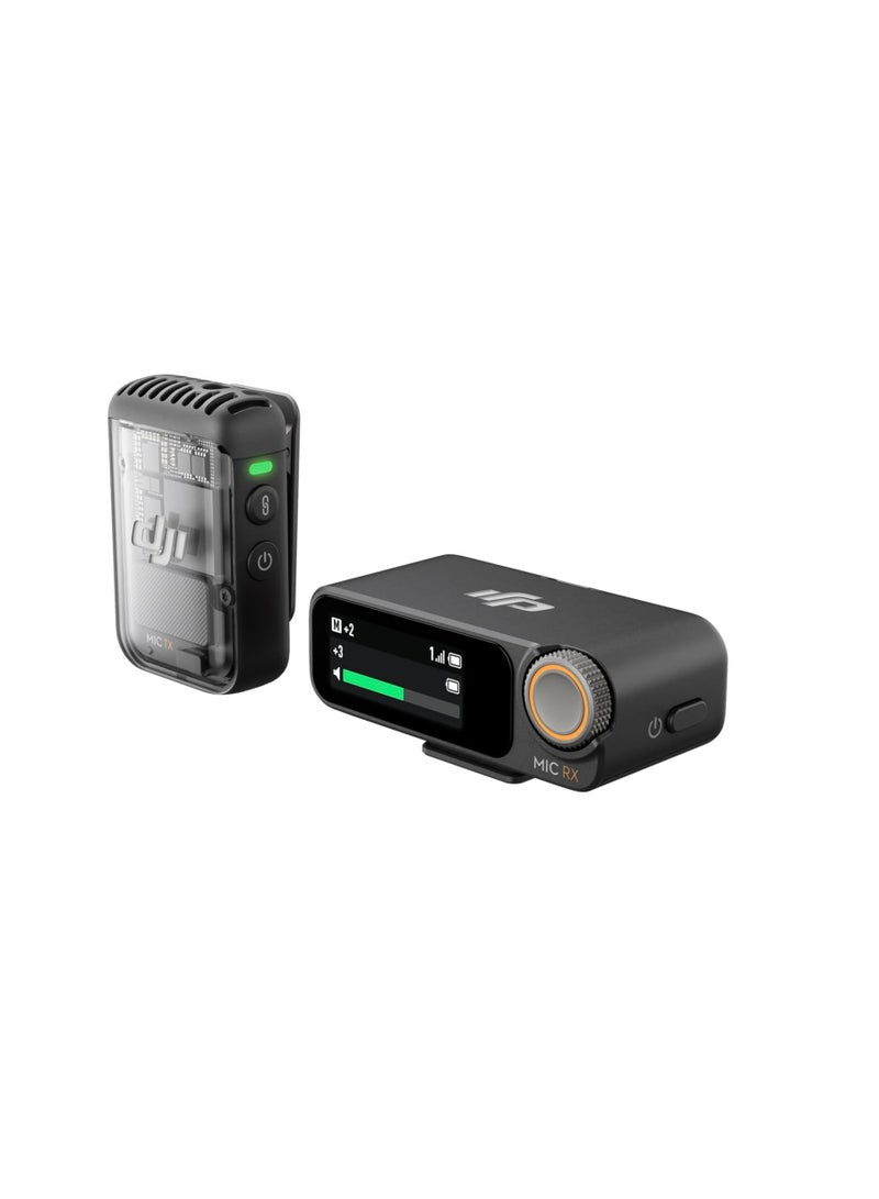 dji Wireless Microphone with Intelligent Noise Cancelling, 32-bit Float Internal Recording, Optimized Sound, 250m (820 ft.) Range, Microphone for iPhone, Android, Camera, Vlogs MIC 2 (1 TX+1 RX) Black  - Image 1