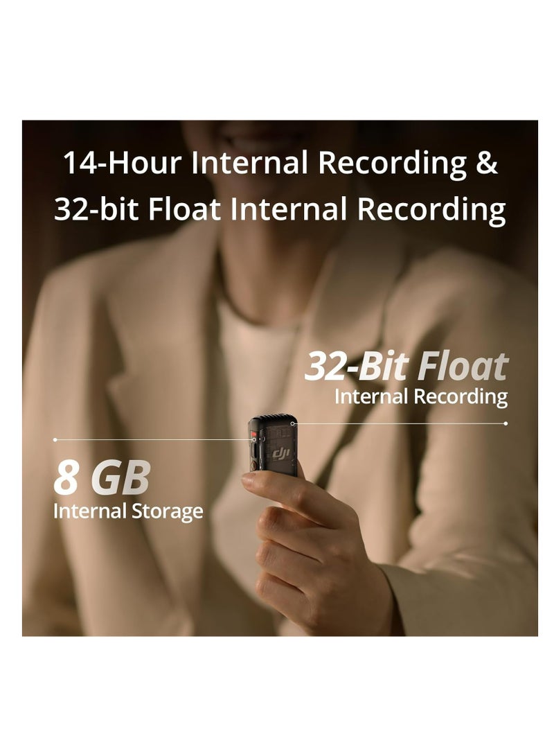 dji Wireless Microphone with Intelligent Noise Cancelling, 32-bit Float Internal Recording, Optimized Sound, 250m (820 ft.) Range, Microphone for iPhone, Android, Camera, Vlogs MIC 2 (1 TX+1 RX) Black  - Image 4