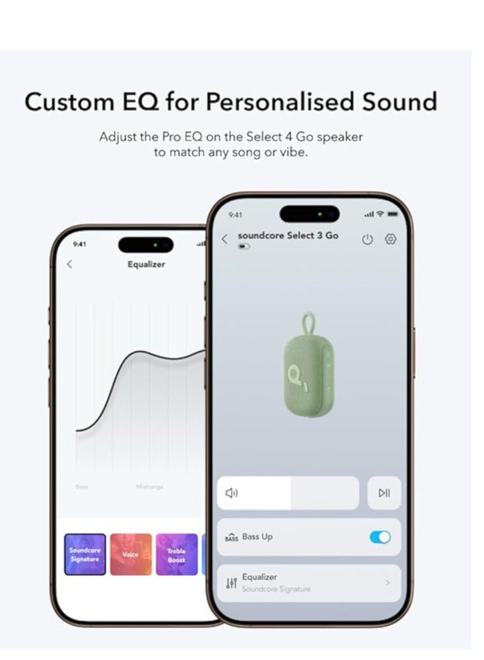 Soundcore - Soundcore Select 4 Go Ultra Portable Bluetooth Speaker by Anker, 20H Playtime, IP67 Waterproof and Dustproof, Floatable, Customisable Pro EQ, Wireless Stereo Pairing, Ideal for Home, Outdoors, Hiking Green - Image 1