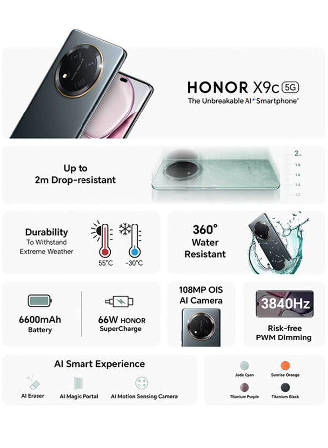 X9c Dual SIM Titanium Black 12GB RAM 256GB 5G With Free Gift - Middle East Version