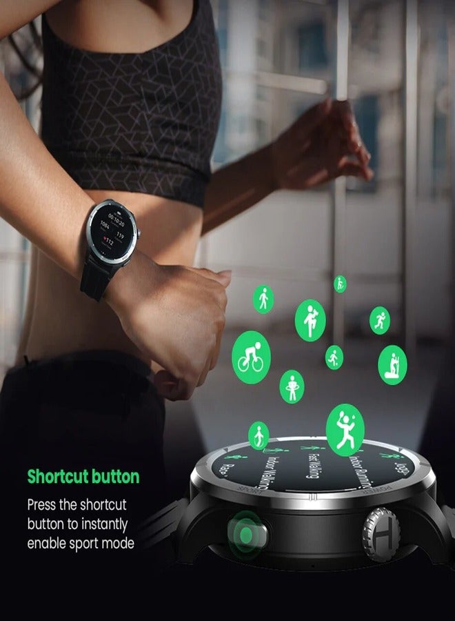 Haylou - Smart Watch for Men, 1.53" HD Display, Smart Message Notifications, Health Monitoring, Bluetooth 5.3 Connection, 150+ Watch Faces, 127 Workout Modes and 7 Days Long Battery Life Solar Neo HF008 Silver - Image 1