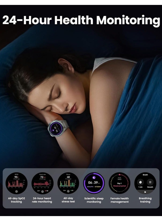 Haylou - Smart Watch for Men, 1.53" HD Display, Smart Message Notifications, Health Monitoring, Bluetooth 5.3 Connection, 150+ Watch Faces, 127 Workout Modes and 7 Days Long Battery Life Solar Neo HF008 Silver - Image 1