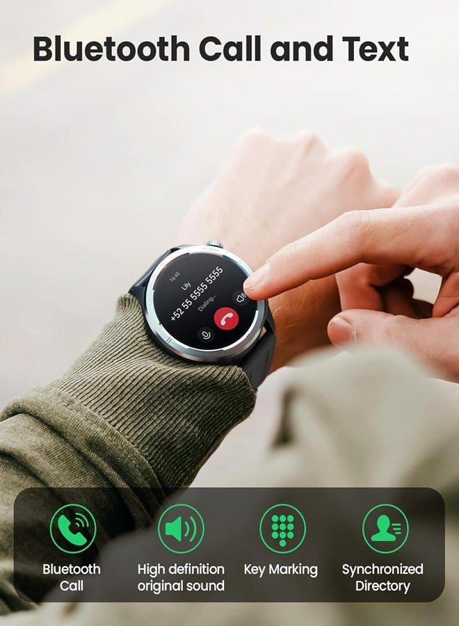 Haylou - Smart Watch for Men, 1.53" HD Display, Smart Message Notifications, Health Monitoring, Bluetooth 5.3 Connection, 150+ Watch Faces, 127 Workout Modes and 7 Days Long Battery Life Solar Neo HF008 Silver - Image 1