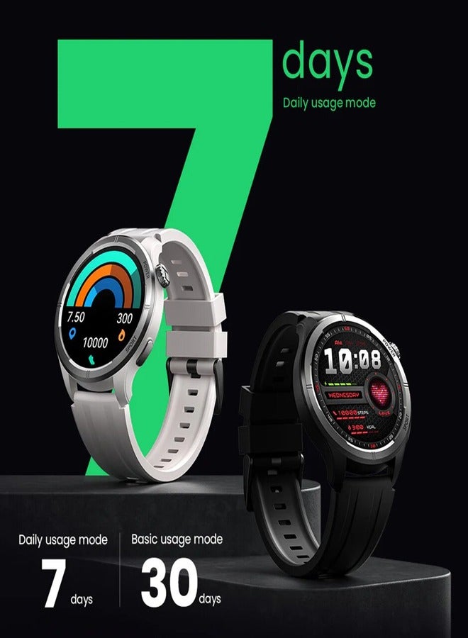 Haylou - Smart Watch for Men, 1.53" HD Display, Smart Message Notifications, Health Monitoring, Bluetooth 5.3 Connection, 150+ Watch Faces, 127 Workout Modes and 7 Days Long Battery Life Solar Neo HF008 Silver - Image 1
