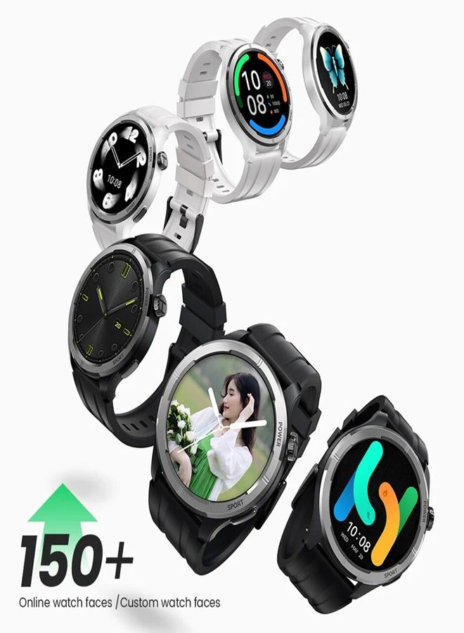Haylou - Smart Watch for Men, 1.53" HD Display, Smart Message Notifications, Health Monitoring, Bluetooth 5.3 Connection, 150+ Watch Faces, 127 Workout Modes and 7 Days Long Battery Life Solar Neo HF008 Silver - Image 1