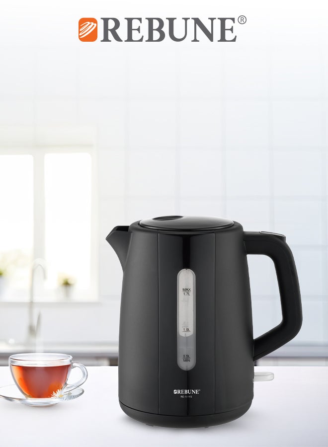 REBUNE Electric Kettle, with Water Purification Filter, 1.7 L 2200 W RE-1-115 Black  - Image 2