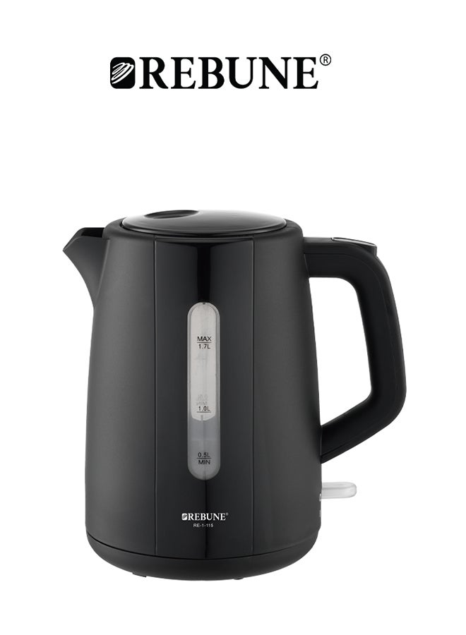 REBUNE Electric Kettle, with Water Purification Filter, 1.7 L 2200 W RE-1-115 Black  - Image 3