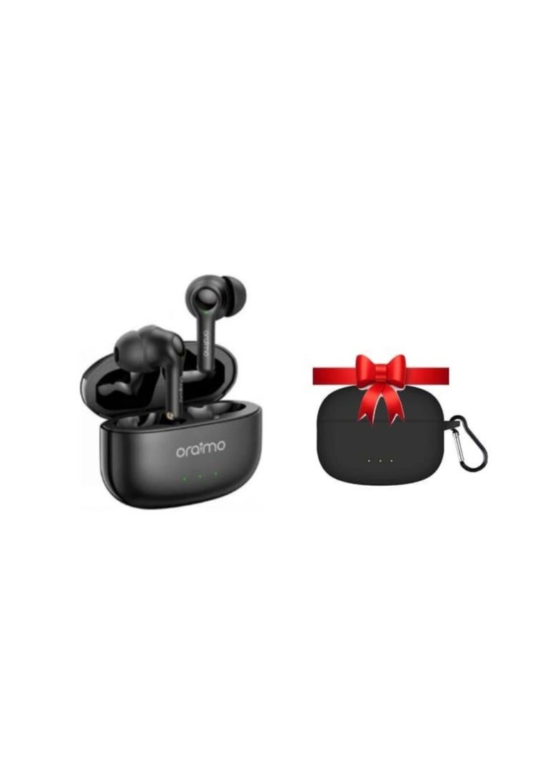 أورايمو FreePods 3C ENC Calling Noise Cancellation, powerful bass 4 mics IPX5-Water Resistant, Via App Black + Airpods case 3C Freebods Black - Image 1