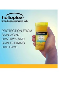 Neutrogena Beach Defense Water-Resistant SPF 50+ Sunscreen Stick, Broad Spectrum UVA/UVB Protection, PABA- & Oxybenzone-Free Face & Body Sunscreen Stick, Hands-Free Application 1.5 ozounce  - Image 2